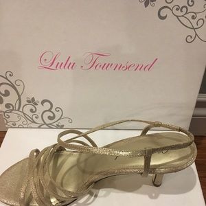 Lulu Townsend Gold Strap Heels